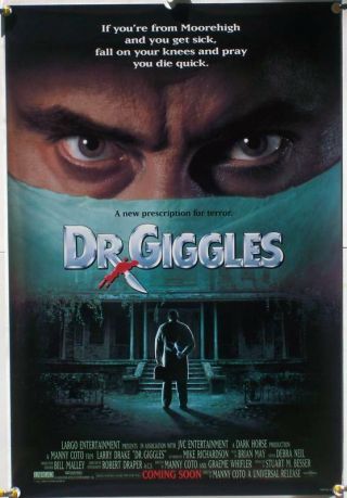 Dr.  Giggles Rolled Orig 1sh Movie Poster Larry Drake Horror Gore (1992)
