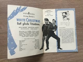 White Christmas Bing Crosby,  Danny Kaye Vintage 1954 Danish Movie Program 2