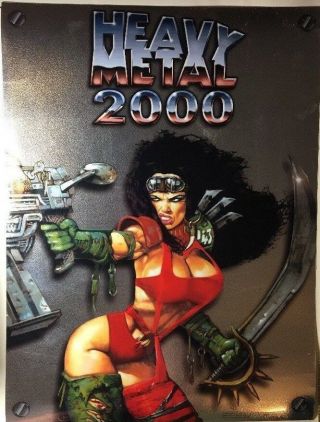 Heavy Metal 2000 Movie Promo Poster 13.  5 X 18 Metallic Foil Julie Strain