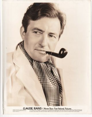 Claude Rains Handsome Hollywood Publicity Portrait 1950s Orig Vintage Photo 23