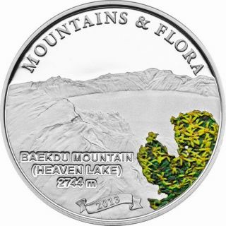 Palau 2013 Baekdu Mountain 5 Dollars Silver Coin,  Proof