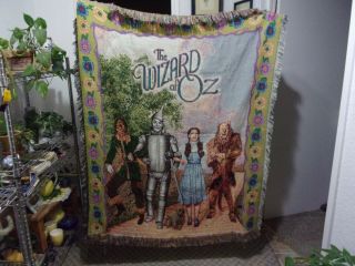 The Wizard Of Oz Throw Blanket Tapestry Collectible 2002 58 " X 45 "
