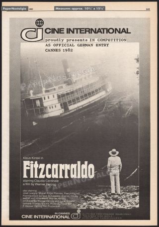 Fitzcarraldo_original 1982 Trade Print Ad / Poster_werner Herzog_klaus Kinski