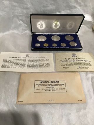 1975 Republic Of The Philippines Central Bank Proof Coin Set Franklin