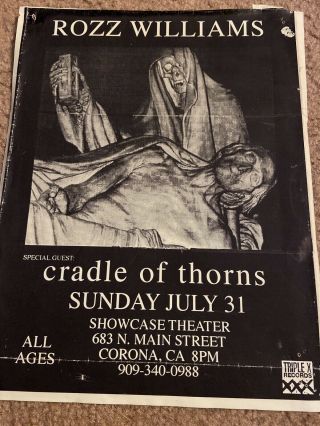 Rozz Williams W/ Cradle If Throns Live Poster 8x11 Double Sided