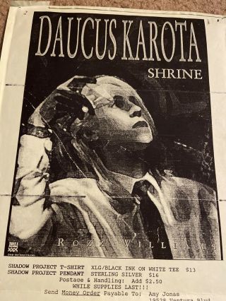 ROZZ WILLIAMS W/ Cradle If Throns Live Poster 8x11 Double Sided 2