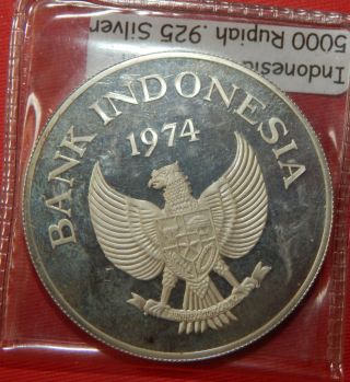 1974 Indonesia 5000 Silver Rupiah Proof Orangutan Km 40a