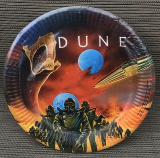 Vintage Dune 1984 Movie Large Paper Style Plates 8 Birthday Party Supplies Nos