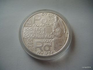 1998 20 Zl.  100 Years Of Discovery Of Polon And Radu Proof Silver