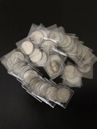 Mexico A Group Of 35 Last Silver Pesos From The 1950’s And 60’s