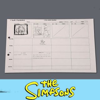 The Simpsons - Production Storyboard,  Homer And Mr.  Burns In His Office