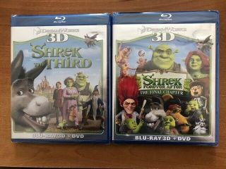 Shrek & Shrek Forever (blu - Ray/dvd,  2011,  2 - Disc Set,  3d) Two Movies Set -