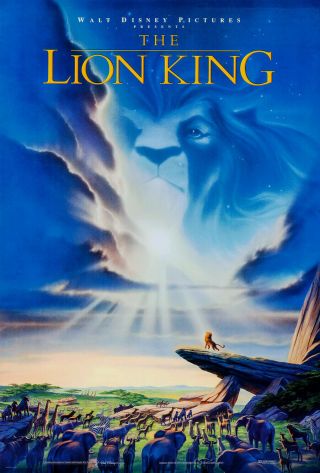 The Lion King Movie Poster 1 Sided Vf 27x40 Matthew Broderick Disney