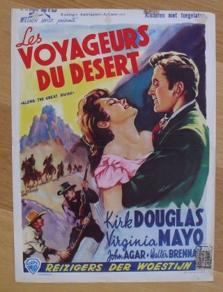 Along The Great Divide Western Kirk Douglas Belgian Movie Poster 