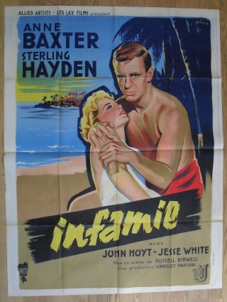 The Come On Anne Baxter French Movie Poster 63 " X47 " 