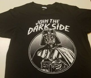 Vtg Star Wars Darth Vader T Shirt Black Join The Dark Side Size Medium Mens