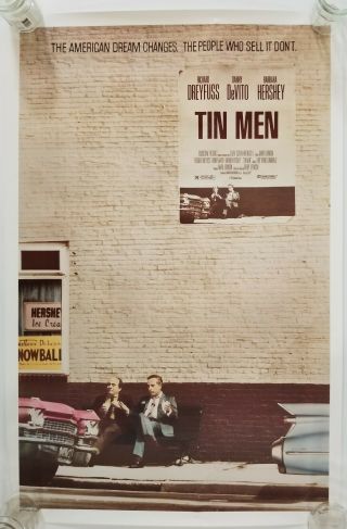 Vintage 1987 Tin Men One Sheet Rolled Poster Dreyfuss Devito Barry Levinson