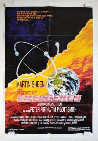 State Of Emergency 1986 Vtg Movie Poster One Sheet 27 X 41 Martin Sheen