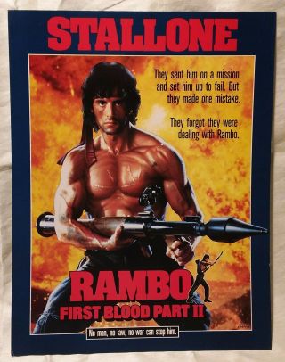 1985 Rambo First Blood Part 2 - Sylvester Stallone - Program From Movie