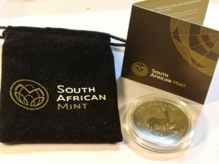 2017 1 Oz Silver Krugerrand 50th Anniversary Unc South Africa Coin W/ Bag &