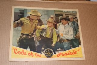 1944 Code Of The Prairie Movie Lobby Card 11 " X 14 " A Republic Picture
