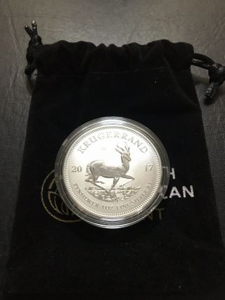 2017 1 Oz.  Silver Krugerrand 50th Anniversary With Bag And Bullion Bea