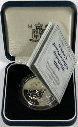 1990 Uk Great Britain Silver Proof Crown 5 Ponds Box/coa