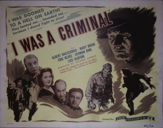 I Was A Criminal Lobby Title Card 1946 Albert Bassermann,  Mary Brian