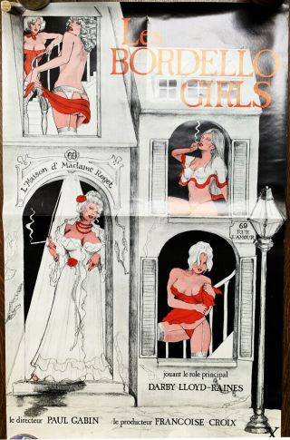 Les Bordello Girls Adult X - Rated Movie Poster 1970 