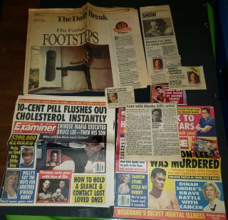 Brandon Lee Newspaper Clippings,  Articles,  Death,  Son Of Bruce Lee,  Kung Fu