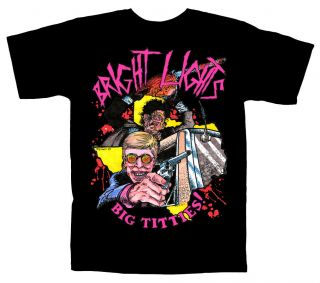 M Horror Shirt Bright Lights,  Big Titties Inspired By Texas Chainsaw Massacre 2