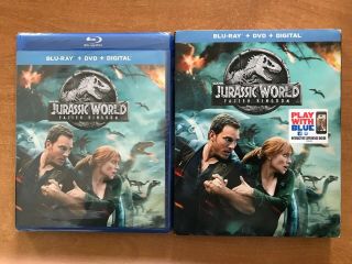 Jurassic World Fallen Kingdom (blu - Ray,  Dvd,  Digital 2018) With Slipcover