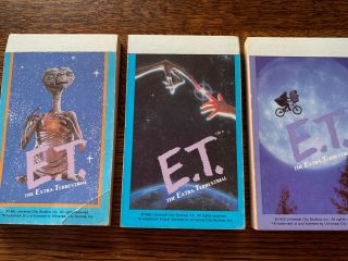 3 Vintage 1982 E.  T.  The Extra Terrestrial Note Pad Tablet Notebook Moon Bike