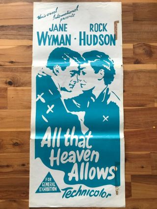 Daybill Poster 13x30 All That Heaven Allows 1955 Jane Wyman Rock Hudson