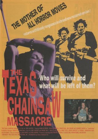 The Texas Chainsaw Massacre Restored Japan Chirashi Mini Movie Poster B5