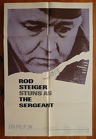 1968 Orig.  27  X41  Movie Poster  The Sergeant  Rod Steiger From Warner Bros.