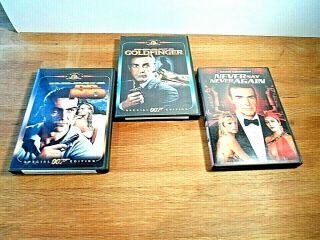 Sean Connery 3 Dvd James Bond 007 Dr No,  Goldfinger,  Never Say Never Again