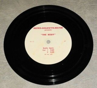 The Body Early 1970s Mgm Movie Radio Spot Commercial Set 33.  3 Rpm Vinyl