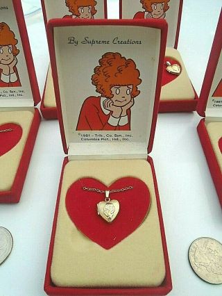 (5) 1981 Little Orphan Annie Locket Necklaces by Supreme Creations - NOS 2