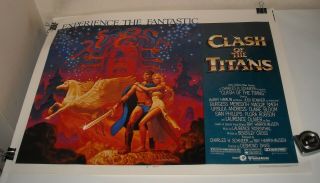 Rolled 1981 Clash Of The Titans 22 X 28 Movie Poster Ray Harryhausen Fantasy