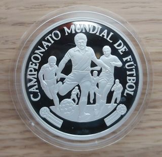 Peru - Silver Proof Coin 5000 Soles 1982 Year Km 284 Football Mundial Spain 82