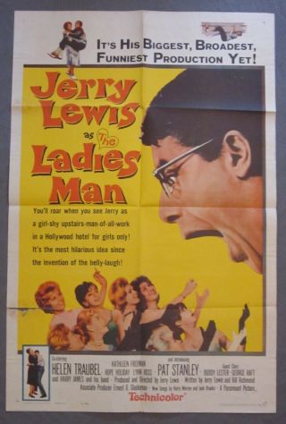 The Ladies Man (1961) Jerry Lewis Orig One - Sheet [27x41 Poster],  3 Bonus Stills