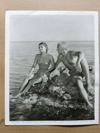 Rossana Podesta With Jeff Chandler Orig Leggy Candid Photo 1957 Raw Wind In Eden