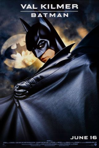 Batman Forever Movie Poster 1 Sided Rolled Batman 27x40 Val Kilmer