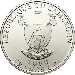 Cameroon 2011 1,  000 Francs CFA L ' Amour Toujours 20g Silver Proof Coin 2