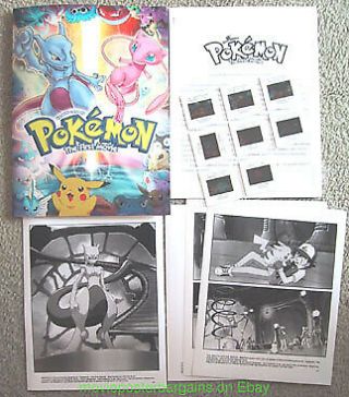 Pokemon The First Movie Movie Poster Art On Cover Press Kit 4 Stills 8 Slides