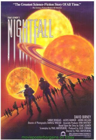 Nightfall Movie Poster Ss 27x40 Rolled 1988 Sci Fi Film Isaac Asimov