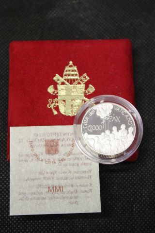 2001 Vatican Pope John Paul Ii Dialog For Peace Proof Silver Coin B&c £ 2000