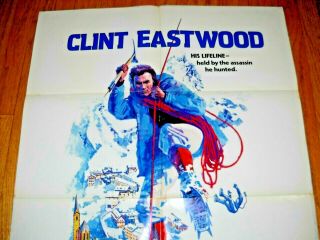 Clint Eastwood One Sheet Poster " The Eiger Sanction " Vg 1975