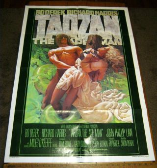 1981 Tarzan The Ape Man Advance One Sheet Folded Movie Poster 27 " X 41 " Bo Derek